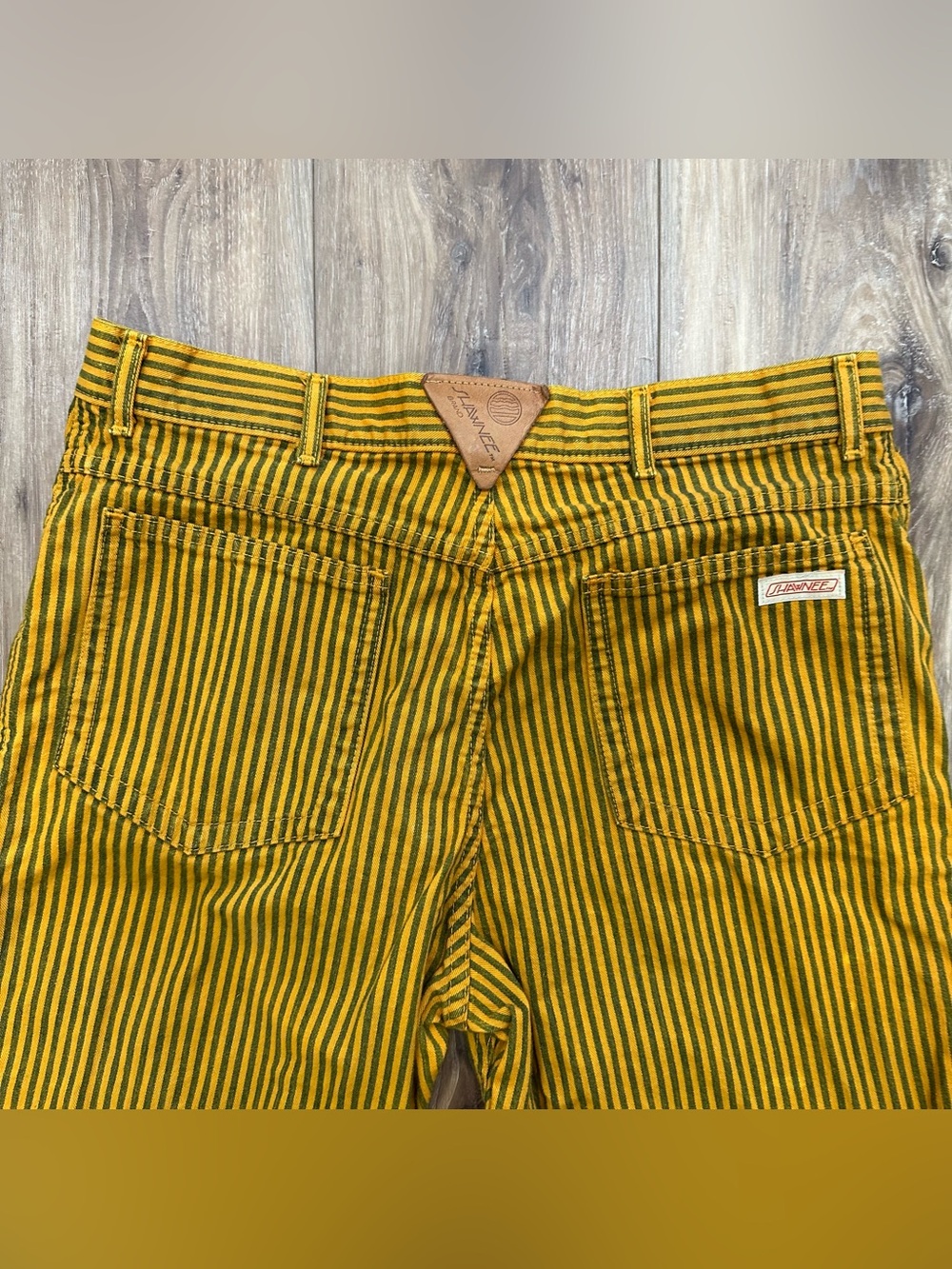 Men's Mustard Yellow Striped Jeans - Picture 3 of 11